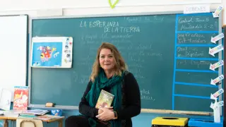 La maestra Pilar Aguilar, en su clase del CEIPCalixto Ariño-Hilario Val de Zaragoza