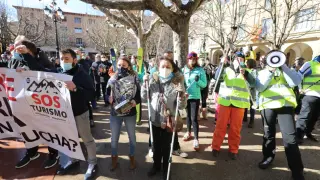 Protestas del movimiento Sos Pirineo en Huesca.