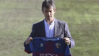 Pacheta, el día de su presentación como técnico de la SD Huesca.