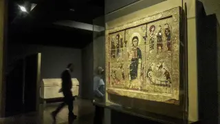 El frontal de Treserra, la obra más valiosa de la colección, seguía el martes colgado en el Museo de Lérida.