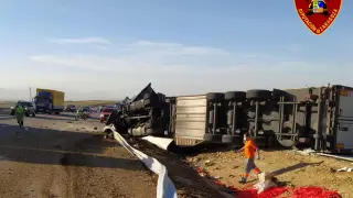 Accidente de un camión en la A-2