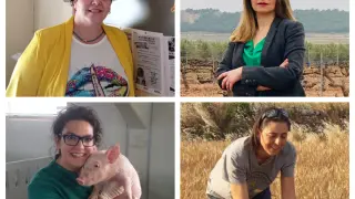 Estrella Morata, Virginia Gálvez, Paula Delmás y Esther Ciria, mujeres del medio rural.