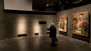 Espacios vacíos en el Museo de Lérida, donde hasta el lunes colgaban las obras aragonesas.