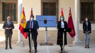 Comparecencia del presidente de Murcia en la que ha explicado el acuerdo con los tres diputados de Cs