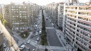 Vista de una calle de Zaragoza.