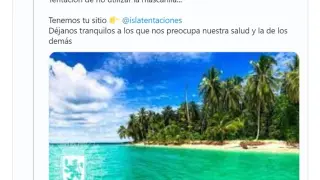 El tuit de la Policía de Zaragoza que mencionaba a 'La isla de la tentaciones'.