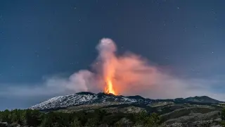 Nueva erupción del volcán Etna.