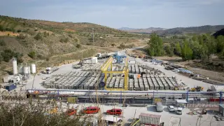 Estado actual de las obras de la presa de Mularroya.