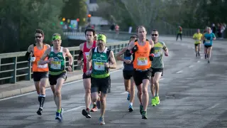 Imagen del último maratón y 10K celebrado en Zaragoza, en abril de 2019.