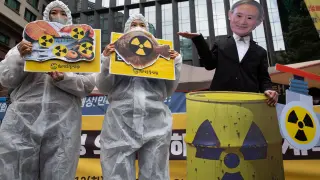 Protest against Japan's radioactive water discharge, in Seoul