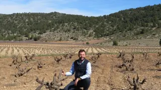 Carlos Vázquez, fundador de Bodegas.bio, en los viñedos de una de las bodegas del proyecto.