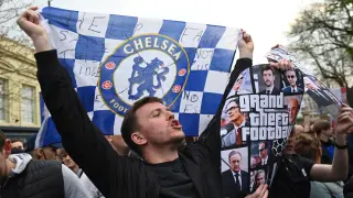 Protestas de seguidores del Chelsea por la Superliga