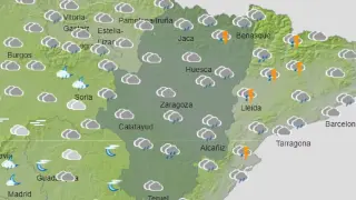 Mapa del tiempo en Aragón para el 1 de mayo