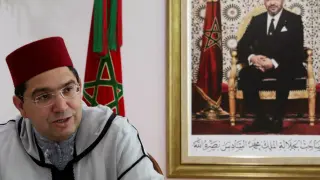 El ministro marroquí de Exteriores, Nasar Burita, durante la entrevista.