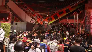 Desplome de un metro en Ciudad de México.