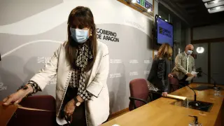 Comparecencia de Sira Repollés y Mayte Pérez tras el Consejo de Gobierno.
