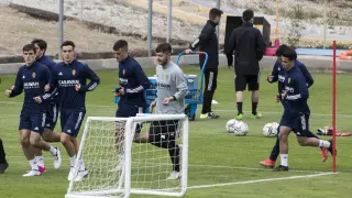 Imagen del entrenamiento del Real Zaragoza.