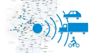 Mapa de los radares en Aragón. gsc