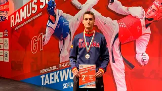Adrián del Río, subcampeón del Open de Bulgaria de Taekwondo celebrado en marzo.