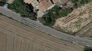 El Camino de Pinseque visto desde el satélite.