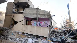 Edificio bombardeado por Israel en Gaza.
