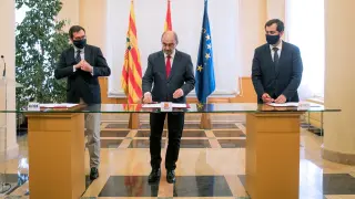 Firma del acuerdo con el Gobierno de Aragón