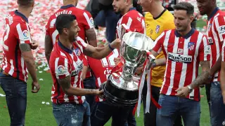 El Atlético de Madrid celebra el título de Liga en el Wanda