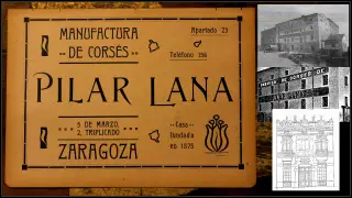 Publicidad de la fábrica de corsés de Lana, propiedad del coleccionista Enrique Lafuente.