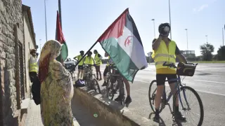 Bicicletada entre Huesca y Zaragoza por la libertad del pueblo saharaui.