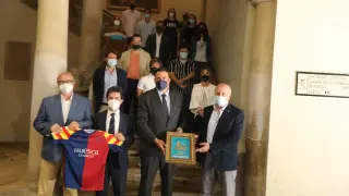 El Huesca ha acudido este jueves a una recepción oficial en el Ayuntamiento.