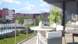 Todas las viviendas de Bayeu cuentan con terraza