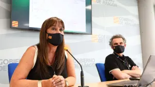 Rueda de prensa de la consejera de Sanidad del Gobierno de Aragón, Sira Repollés.