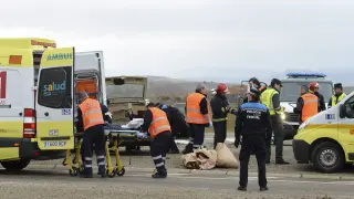 Accidente en la conexión entre la avenida de Sagunto de Teruel y la N-234.