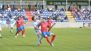 El CD Teruel en un partido de la pasada temporada en Pinilla.