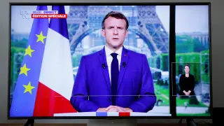 French President Macron gives televised address to the nation, in Paris