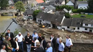 German Chancellor Merkel visits flood affected areas