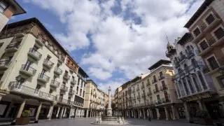 Plaza del Torico en Teruel durante el estado de alarma.