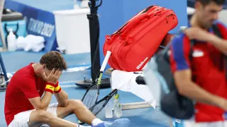 Pablo Carreño, emocionadísimo tras ganar su medalla olímpica.