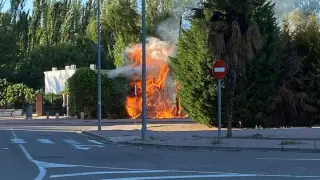 Imagen de las llamas en Calatayud a media tarde