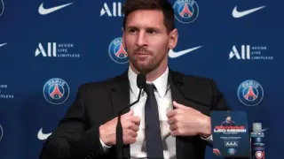 Lionel Messi presser in Paris
