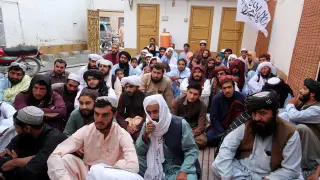 Jamiat Ulema-e Islam Nazryate party celebrate the Taliban's capturing some of the largest cities in Afghanistan