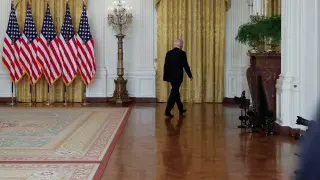 Joe Biden, ayer en la Casa Blanca tras hablar sobre Afganistán