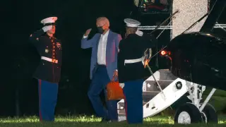 US President Joe Biden arrives at Ft. McNair