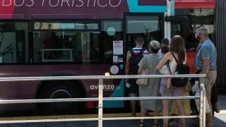 Turistas en Zaragoza.