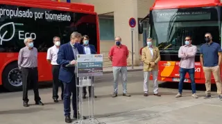 Soro presentó los nuevos autobuses de biometano