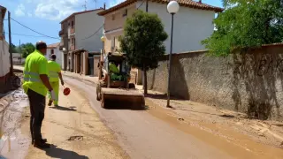 Trabajos de limpieza y reparación que la Diputación de Zaragoza realiza tras el paso de la DANA: Cariñena-Encinacorba