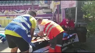 Simulacro de accidente en el Parque de Atracciones de Zaragoza
