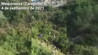 Un conductor herido en Mequinenza tras salirse de la carretera y caer por un barranco