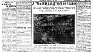 Así recogía HERALDO la notica de la catástrofe en su portada del 23 septiembre de 1921