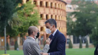 Reunión entre Pedro Sánchez y Javier Lambán en el Pignatelli